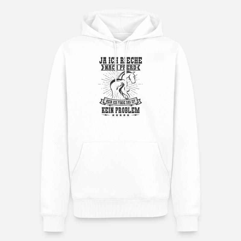 Pferd - Männer Premium Bio Hoodie - Weiß