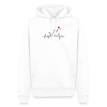 Katze Herzschlag - Männer Premium Bio Hoodie - Weiß - Vorne - Nico (187cm)