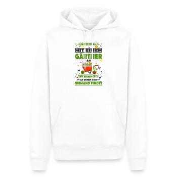 Gärtner - Männer Premium Bio Hoodie - Weiß - Vorne - Nico (187cm)