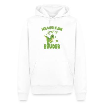 Großer Bruder Dinosaurier - Männer Premium Bio Hoodie - Weiß - Vorne - Nico (187cm)