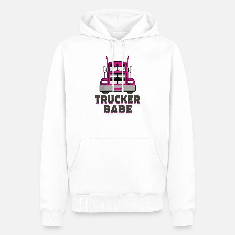 Trucker Babe - Männer Premium Bio Hoodie - Weiß