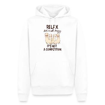Alpaka - Männer Premium Bio Hoodie - Weiß - Vorne - Nico (187cm)