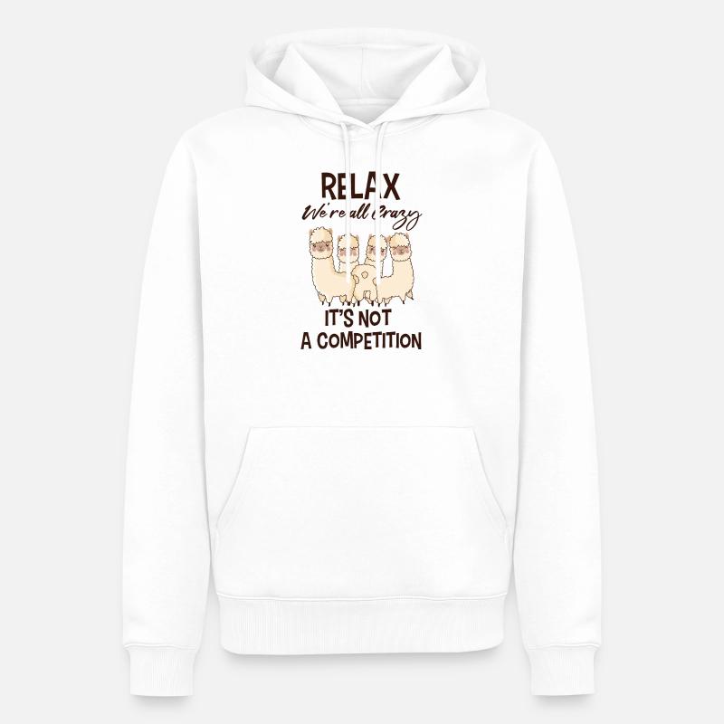 Alpaka - Männer Premium Bio Hoodie - Weiß