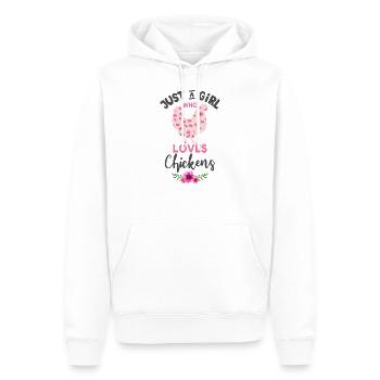 Hühner - Männer Premium Bio Hoodie - Weiß - Vorne - Nico (187cm)