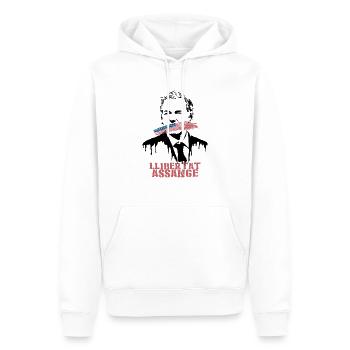 Llibertat Assange - Männer Premium Bio Hoodie - Weiß - Vorne - Nico (187cm)
