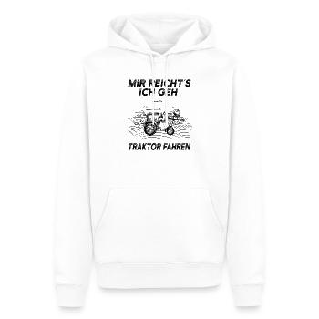 Traktor - Männer Premium Bio Hoodie - Weiß - Vorne - Nico (187cm)