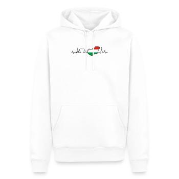 Hongrie Rythme cardiaque - Sweat à capuche Premium bio Homme - blanc - Devant - Nico (187cm)