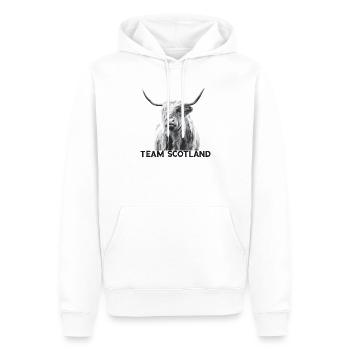 Écosse - Sweat à capuche Premium bio Homme - blanc - Devant - Nico (187cm)