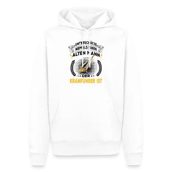 Kranführer - Männer Premium Bio Hoodie - Weiß - Vorne - Nico (187cm)