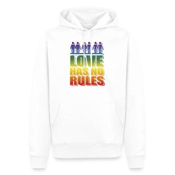 LGBT Liebe hat keine Regeln Schwule Lesben Hetero - Männer Premium Bio Hoodie - Weiß - Vorne - Nico (187cm)