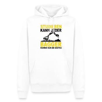 Bagger - Männer Premium Bio Hoodie - Weiß - Vorne - Nico (187cm)