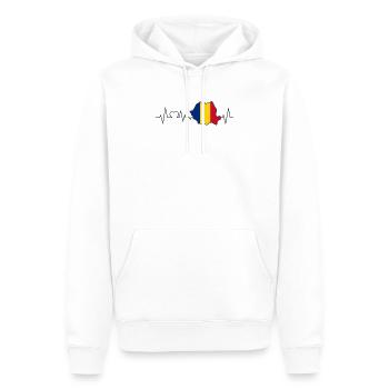Battement de coeur de la Roumanie - Sweat à capuche Premium bio Homme - blanc - Devant - Nico (187cm)