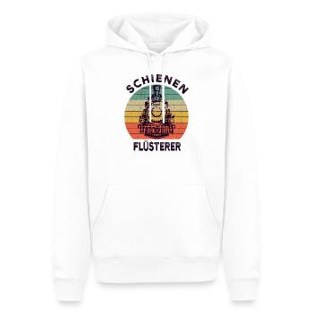 chemin de fer - Sweat à capuche Premium bio Homme - blanc - Devant - Nico (187cm)