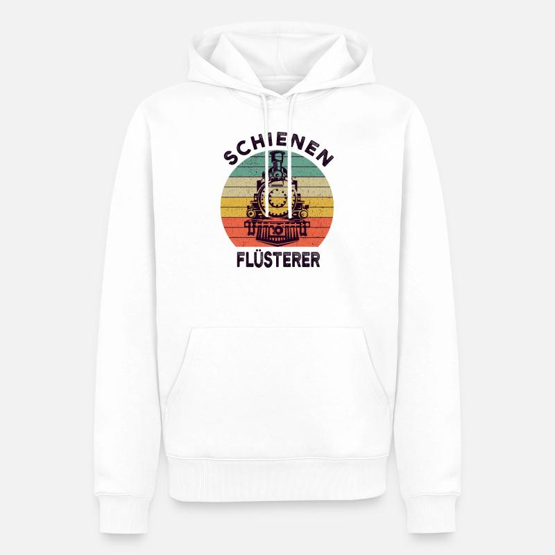 chemin de fer - Sweat à capuche Premium bio Homme - blanc