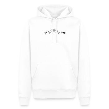 E-Bike Herzschlag - Männer Premium Bio Hoodie - Weiß - Vorne - Nico (187cm)