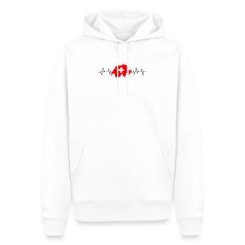Battement de coeur de la Suisse - Sweat à capuche Premium bio Homme - blanc - Devant - Nico (187cm)