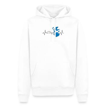 Écosse Rythme cardiaque - Sweat à capuche Premium bio Homme - blanc - Devant - Nico (187cm)