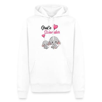 Große Schwester Elefant - Männer Premium Bio Hoodie - Weiß - Vorne - Nico (187cm)