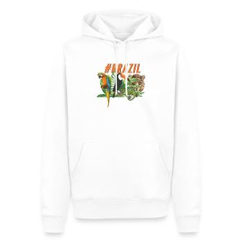 Brasilien - Männer Premium Bio Hoodie - Weiß - Vorne - Nico (187cm)