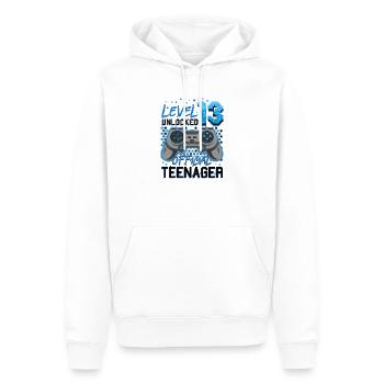 13ème anniversaire Gamer - Sweat à capuche Premium bio Homme - blanc - Devant - Nico (187cm)