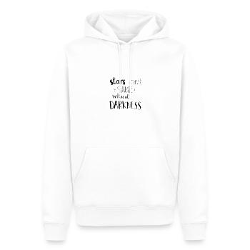 Stars can’t shine without darkness - Sweat à capuche Premium bio Homme - blanc - Devant - Nico (187cm)