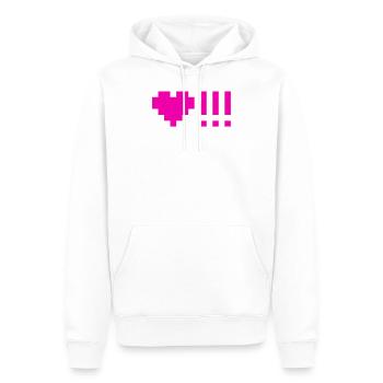 Herzen mit drei Ausrufezeichen - Männer Premium Bio Hoodie - Weiß - Vorne - Nico (187cm)