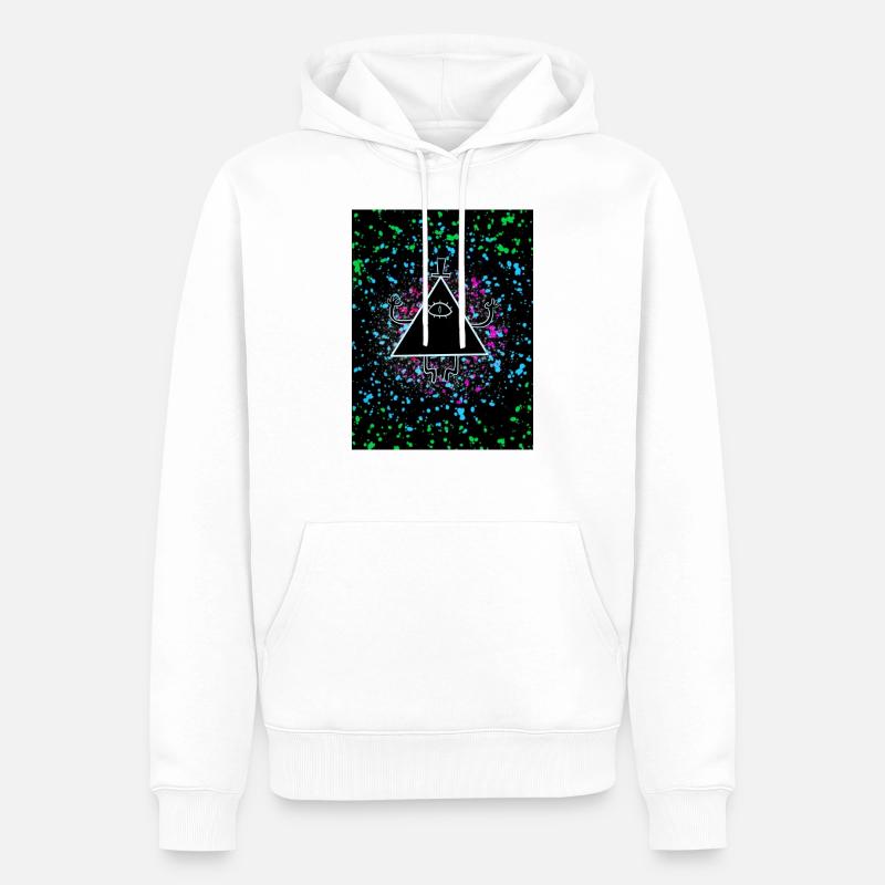 Bill CipherGravity Falls Impression - Sweat à capuche Premium bio Homme - blanc