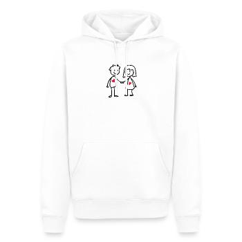 Couple in love gift cute stick figures - Men’s Premium Organic Hoodie - white - Front - Nico (187cm)