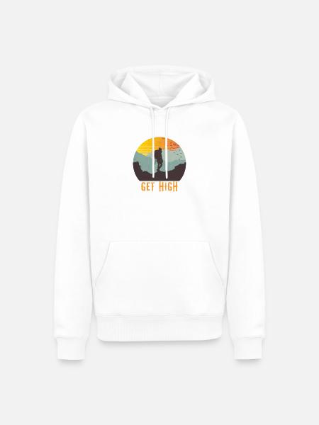 Lustiges Wander Shirt für Kletterer & Bergsteiger - Männer Premium Bio Hoodie - Weiß