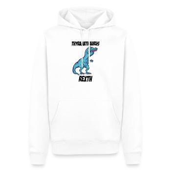 TRex Überbiss lustiger meme TRex Tshirt Geschenk - Männer Premium Bio Hoodie - Weiß - Vorne - Nico (187cm)