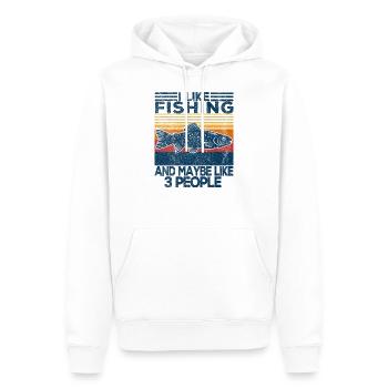 Pêche Fisher Fishermen Funny Quote Rétro Vintage - Sweat à capuche Premium bio Homme - blanc - Devant - Nico (187cm)