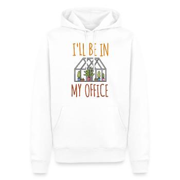 Je suis dans mon bureau - jardinier serre - Sweat à capuche Premium bio Homme - blanc - Devant - Nico (187cm)