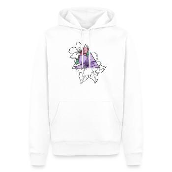 Fleurs Triangle Tatouage Aquarelle - Sweat à capuche Premium bio Homme - blanc - Devant - Nico (187cm)