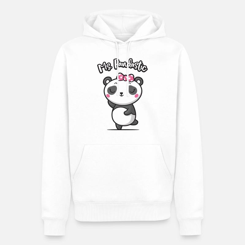 Mme Pandastic - Sweat à capuche Premium bio Homme - blanc