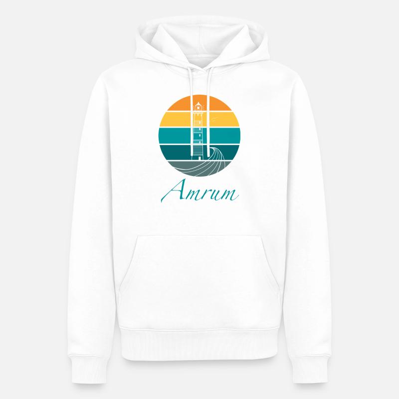 Phare Amrum - Sweat à capuche Premium bio Homme - blanc