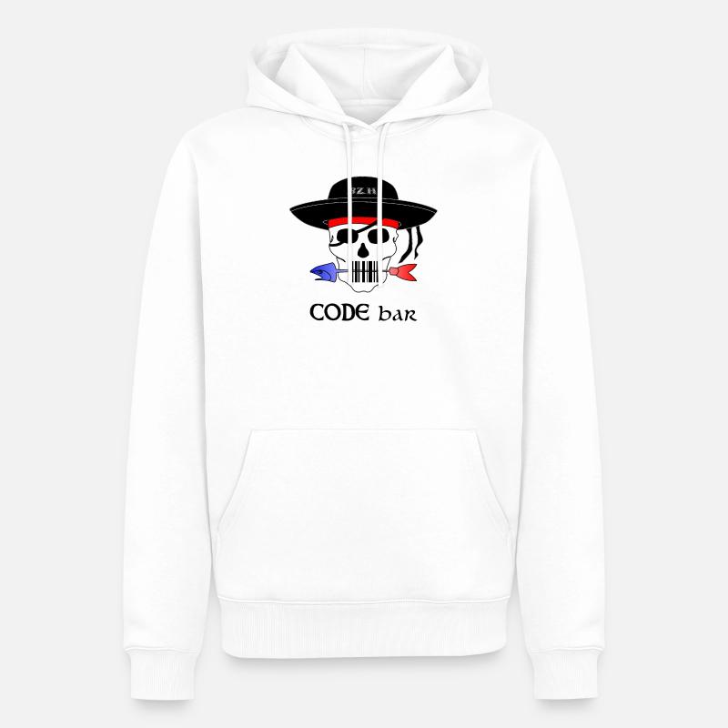 Code Bar couleur - Sweat à capuche Premium bio Homme - blanc