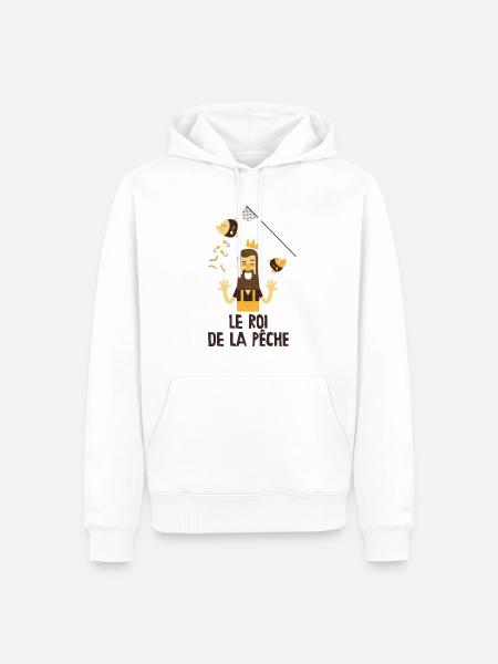 Le roi de la pêche - Sweat à capuche Premium bio Homme - blanc