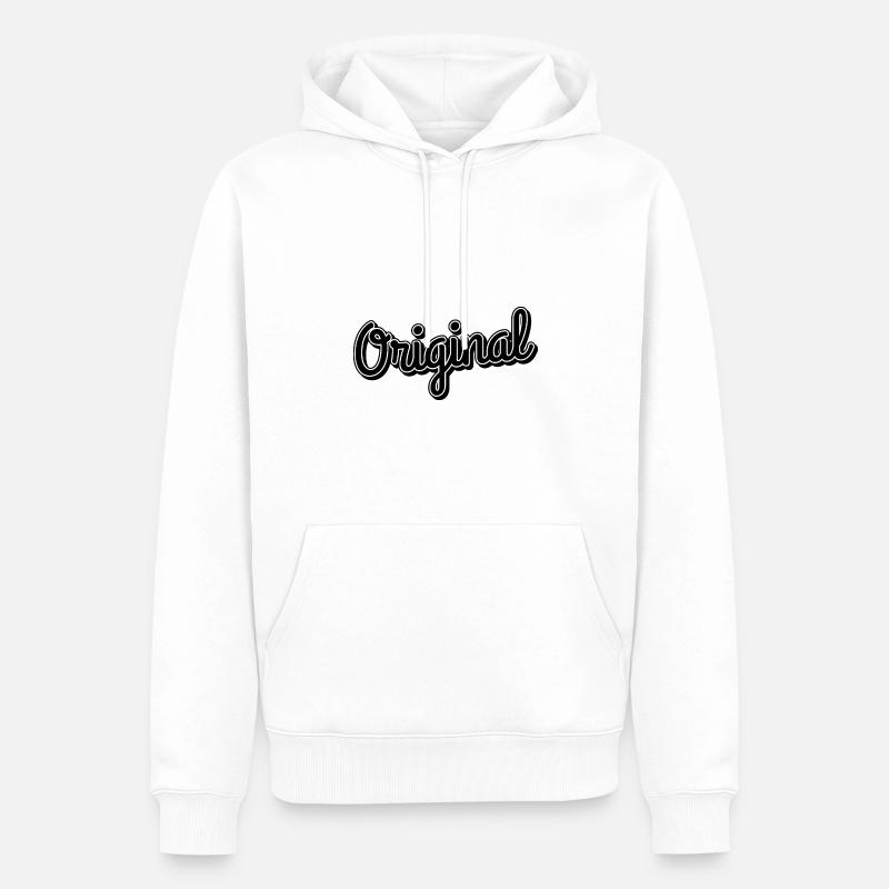 Langue source - Sweat à capuche Premium bio Homme - blanc