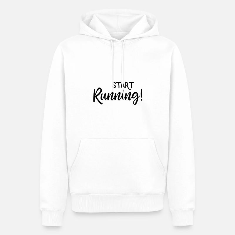 Démarrer l’exécution - Sweat à capuche Premium bio Homme - blanc