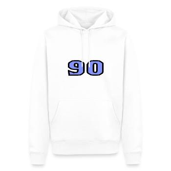90. 90 YEARS. 90TH ANNIVERSARY. 90TH ANNIVERSARY. - Men’s Premium Organic Hoodie - white - Front - Nico (187cm)