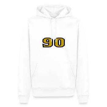 90. 90 YEARS. 90TH ANNIVERSARY. 90TH ANNIVERSARY. - Men’s Premium Organic Hoodie - white - Front - Nico (187cm)