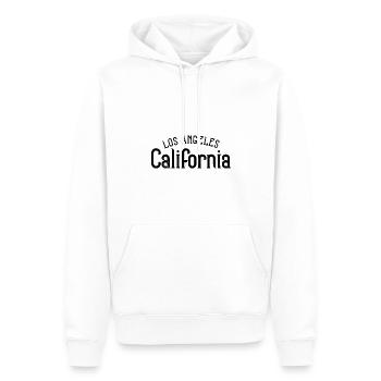 Los Angeles - Sweat à capuche Premium bio Homme - blanc - Devant - Nico (187cm)