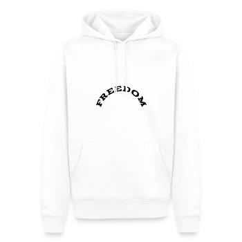 Liberté - Sweat à capuche Premium bio Homme - blanc - Devant - Nico (187cm)