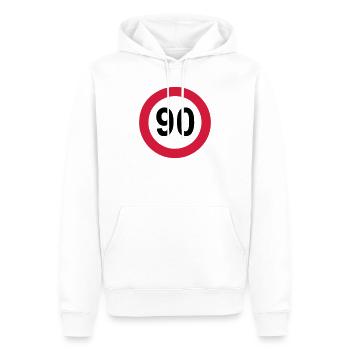 90. Geburtstag , 90 Jahre , Geburtstagsgeschenk(25 - Männer Premium Bio Hoodie - Weiß - Vorne - Nico (187cm)
