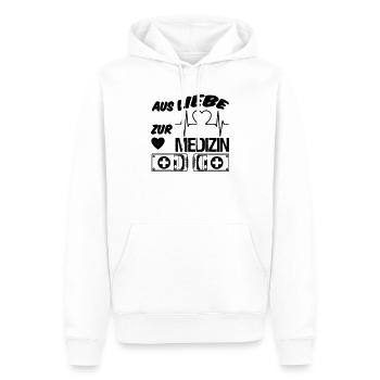 Medizin Liebe Doktor, Arzt, Sprüche, Geschenk - Männer Premium Bio Hoodie - Weiß - Vorne - Nico (187cm)