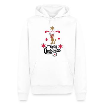 Noël - Sweat à capuche Premium bio Homme - blanc - Devant - Nico (187cm)
