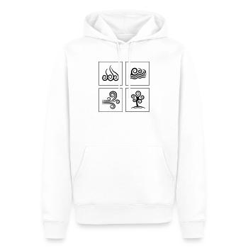 4 Elemente - Männer Premium Bio Hoodie - Weiß - Vorne - Nico (187cm)