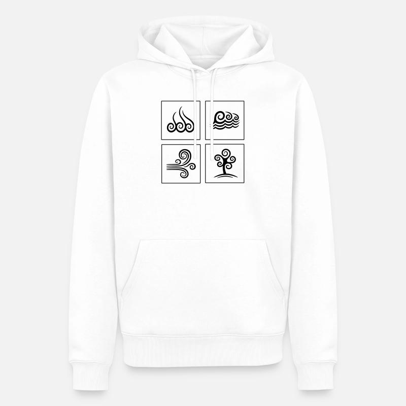4 Elemente - Männer Premium Bio Hoodie - Weiß