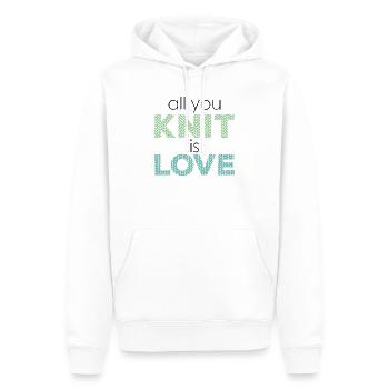 tout ce que vous tricotez est amour - le tricot c'est l'amour - Sweat à capuche Premium bio Homme - blanc - Devant - Nico (187cm)