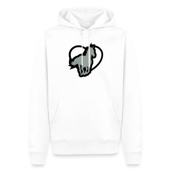 Cheval - Sweat à capuche Premium bio Homme - blanc - Devant - Nico (187cm)